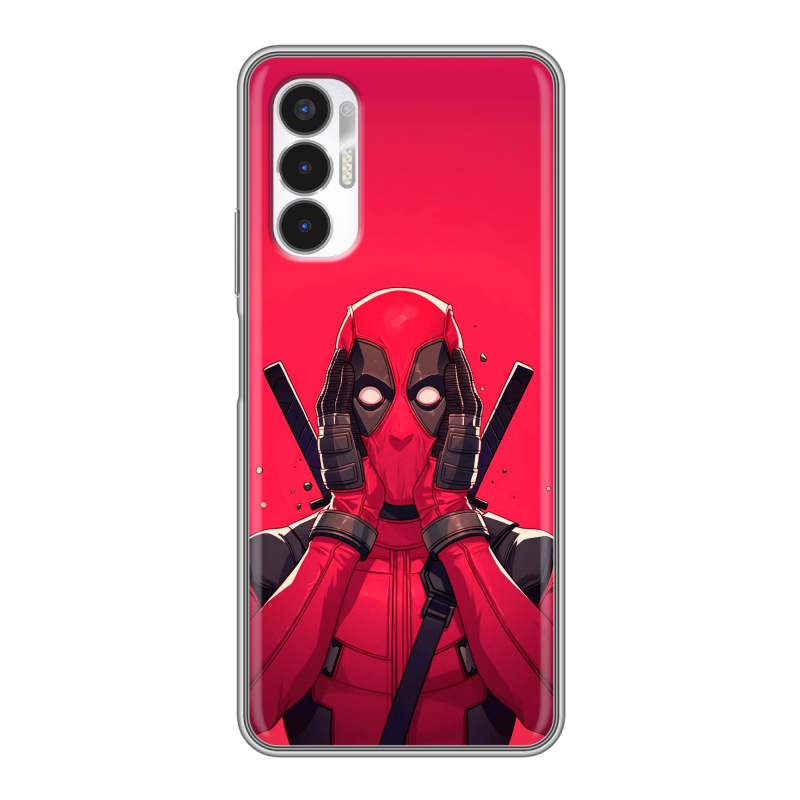 Силиконовый противоударный чехол на Tecno Pova 3 с принтом Дедпул Deadpool Силиконовый противоударный чехол на Tecno Pova 3 с принтом Дедпул Deadpool