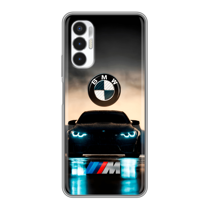 Силиконовый противоударный чехол на Tecno Pova 3 с принтом БМВ BMW Силиконовый противоударный чехол на Tecno Pova 3 с принтом БМВ BMW
