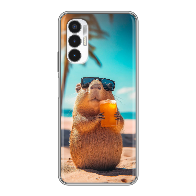 Силиконовый чехол на Tecno Pova 3 с принтом Капибара Силиконовый чехол на Tecno Pova 3 с принтом Капибара