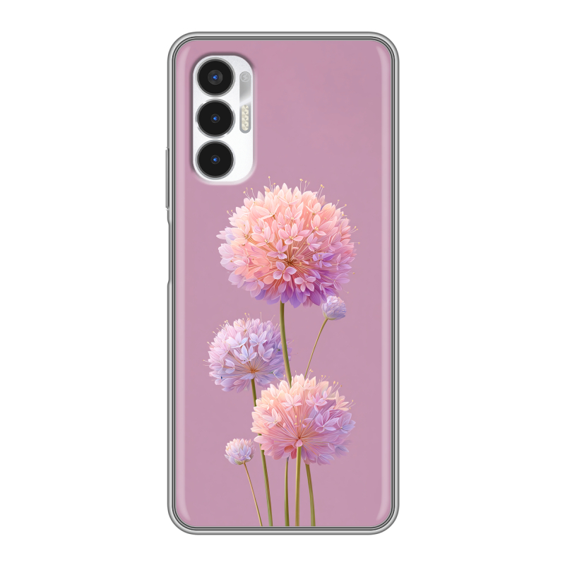 Силиконовый противоударный чехол на Tecno Pova 3 с принтом Цветы Силиконовый противоударный чехол на Tecno Pova 3 с принтом Цветы