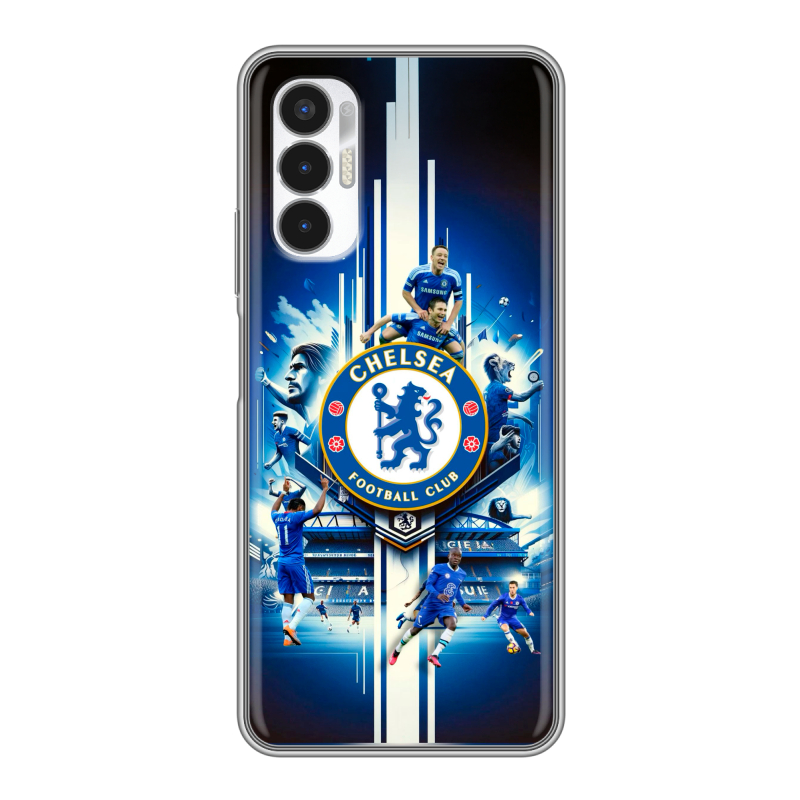 Силиконовый противоударный чехол на Tecno Pova 3 с принтом Chelsea Челси Силиконовый противоударный чехол на Tecno Pova 3 с принтом Chelsea Челси