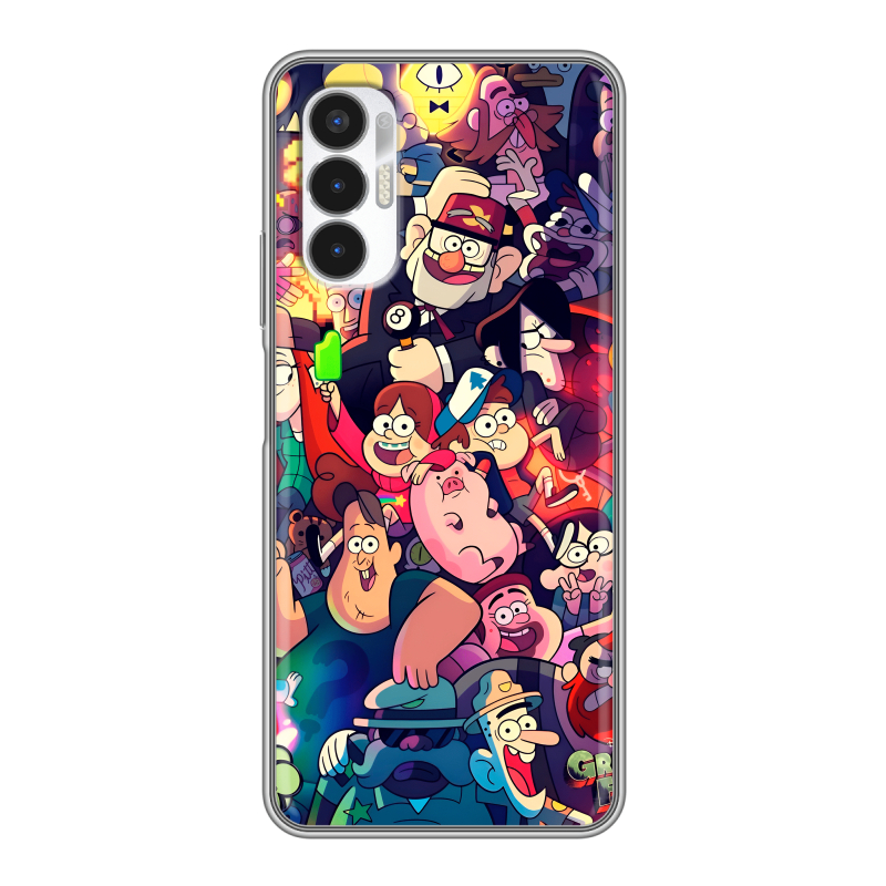 Силиконовый противоударный чехол на Tecno Pova 3 с принтом Gravity Falls Гравити Фолз Силиконовый противоударный чехол на Tecno Pova 3 с принтом Gravity Falls Гравити Фолз
