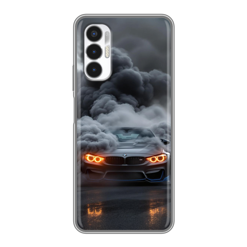 Силиконовый противоударный чехол на Tecno Pova 3 с принтом BMW БМВ Силиконовый противоударный чехол на Tecno Pova 3 с принтом BMW БМВ