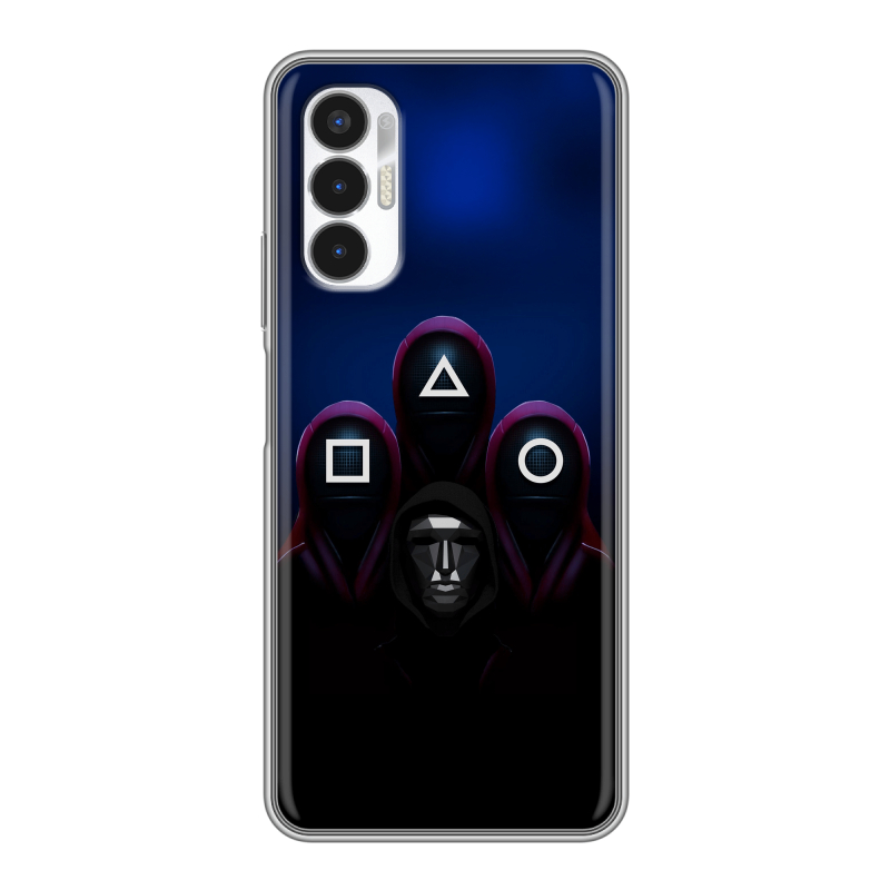 Силиконовый противоударный чехол на Tecno Pova 3 с принтом Игра Кальмара Силиконовый противоударный чехол на Tecno Pova 3 с принтом Игра Кальмара