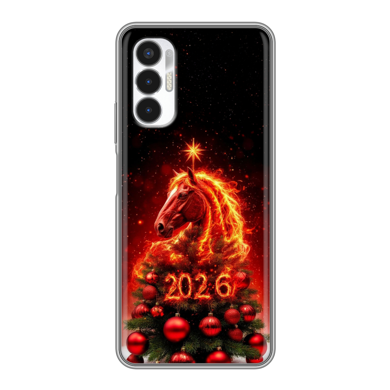 Силиконовый чехол на Tecno Pova 3 с принтом Новый год Силиконовый чехол на Tecno Pova 3 с принтом Новый год