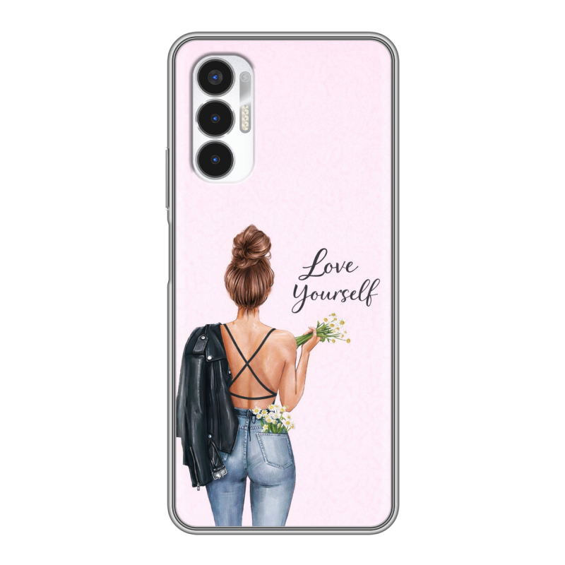 Силиконовый чехол на Tecno Pova 3 с принтом женский Силиконовый чехол на Tecno Pova 3 с принтом женский