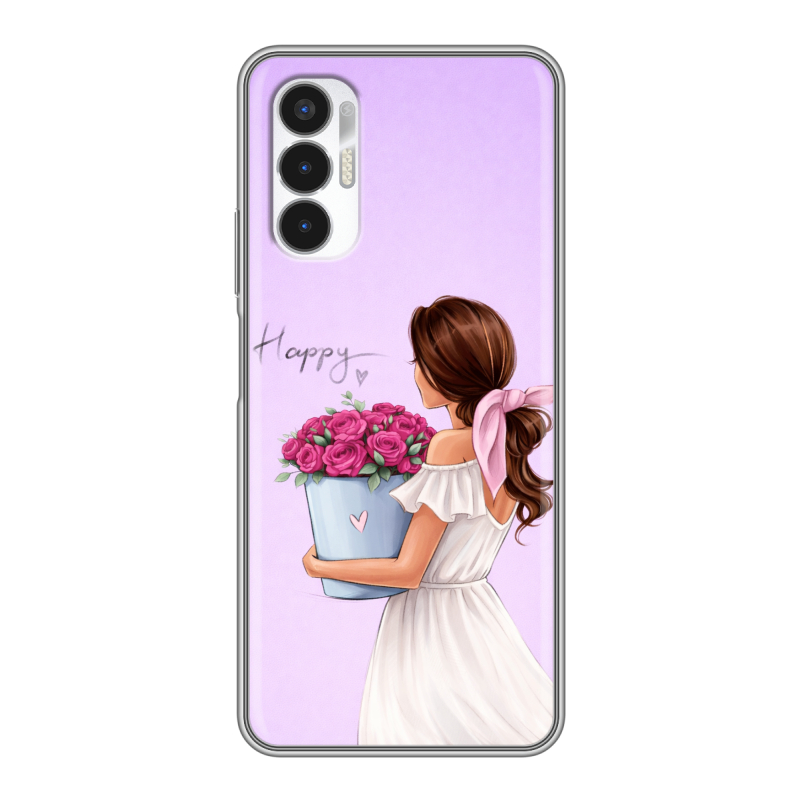 Силиконовый чехол на Tecno Pova 3 с принтом женский Силиконовый чехол на Tecno Pova 3 с принтом женский