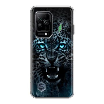 Силиконовый противоударный чехол на Xiaomi Black Shark 5 с принтом Темный леопард Силиконовый противоударный чехол на Xiaomi Black Shark 5 с принтом Темный леопард