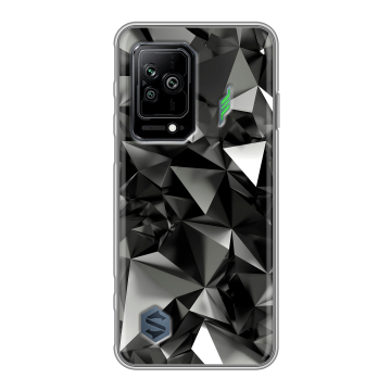 Силиконовый противоударный чехол на Xiaomi Black Shark 5 с принтом Черные кристаллы Силиконовый противоударный чехол на Xiaomi Black Shark 5 с принтом Черные кристаллы