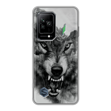 Силиконовый противоударный чехол на Xiaomi Black Shark 5 с принтом Волк Силиконовый противоударный чехол на Xiaomi Black Shark 5 с принтом Волк