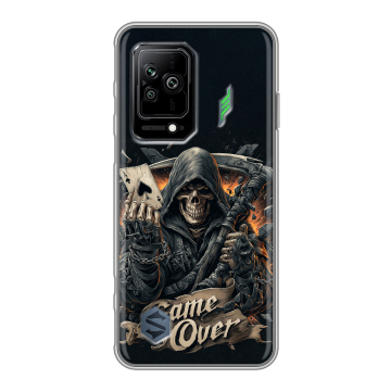 Силиконовый противоударный чехол на Xiaomi Black Shark 5 с принтом Скелет карты Силиконовый противоударный чехол на Xiaomi Black Shark 5 с принтом Скелет карты