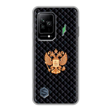 Силиконовый противоударный чехол на Xiaomi Black Shark 5 с принтом Герб России принт Силиконовый противоударный чехол на Xiaomi Black Shark 5 с принтом Герб России принт