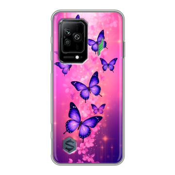 Силиконовый противоударный чехол на Xiaomi Black Shark 5 с принтом Бабочки Силиконовый противоударный чехол на Xiaomi Black Shark 5 с принтом Бабочки