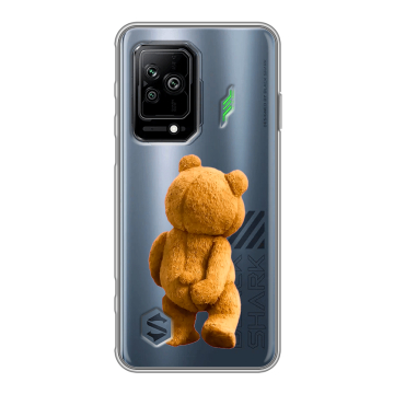 Силиконовый противоударный чехол на Xiaomi Black Shark 5 с принтом Медведь Силиконовый противоударный чехол на Xiaomi Black Shark 5 с принтом Медведь
