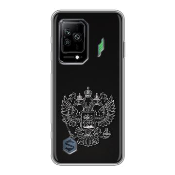 Силиконовый противоударный чехол на Xiaomi Black Shark 5 с принтом Герб России
