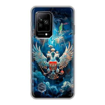 Силиконовый противоударный чехол на Xiaomi Black Shark 5 с принтом Герб флаг России Силиконовый противоударный чехол на Xiaomi Black Shark 5 с принтом Герб флаг России