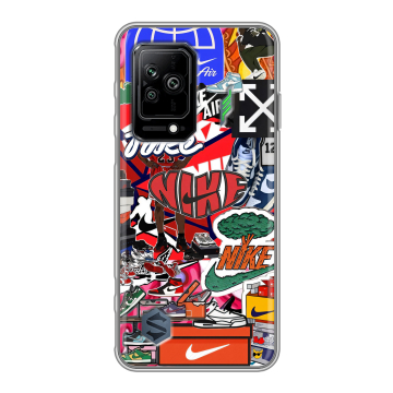 Силиконовый противоударный чехол на Xiaomi Black Shark 5 с принтом Найк Nike яркий Силиконовый противоударный чехол на Xiaomi Black Shark 5 с принтом Найк Nike яркий