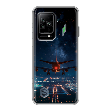 Силиконовый противоударный чехол на Xiaomi Black Shark 5 с принтом самолет Силиконовый противоударный чехол на Xiaomi Black Shark 5 с принтом самолет