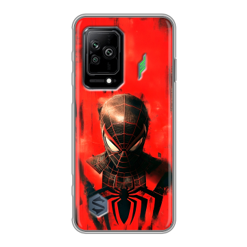 Силиконовый противоударный чехол на Xiaomi Black Shark 5 с принтом человек паук spiderman Силиконовый противоударный чехол на Xiaomi Black Shark 5 с принтом человек паук spiderman