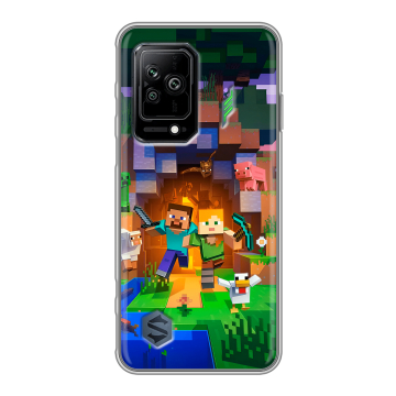 Силиконовый противоударный чехол на Xiaomi Black Shark 5 с принтом Майнкрафт Minecraft Силиконовый противоударный чехол на Xiaomi Black Shark 5 с принтом Майнкрафт Minecraft