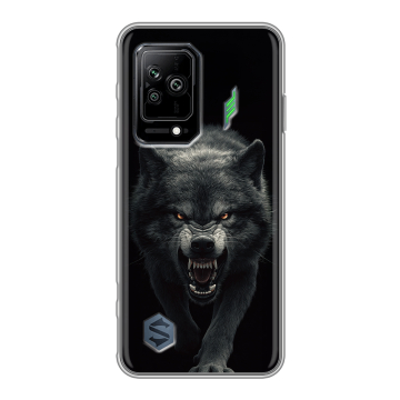 Силиконовый противоударный чехол на Xiaomi Black Shark 5 с принтом Волк Силиконовый противоударный чехол на Xiaomi Black Shark 5 с принтом Волк