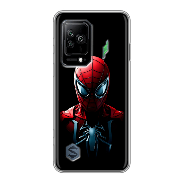 Силиконовый противоударный чехол на Xiaomi Black Shark 5 с принтом Spiderman Человек паук