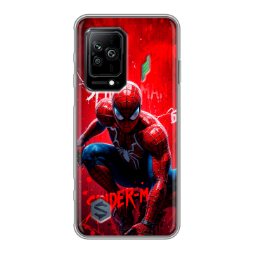 Силиконовый противоударный чехол на Xiaomi Black Shark 5 с принтом Spiderman Человек паук Силиконовый противоударный чехол на Xiaomi Black Shark 5 с принтом Spiderman Человек паук