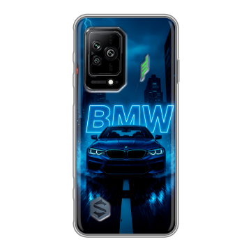 Силиконовый противоударный чехол на Xiaomi Black Shark 5 с принтом BMW БМВ Силиконовый противоударный чехол на Xiaomi Black Shark 5 с принтом BMW БМВ