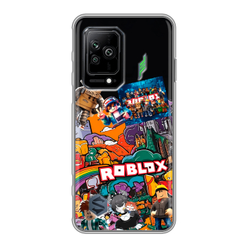 Силиконовый противоударный чехол на Xiaomi Black Shark 5 с принтом Roblox Роблокс Силиконовый противоударный чехол на Xiaomi Black Shark 5 с принтом Roblox Роблокс