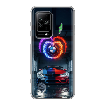 Силиконовый противоударный чехол на Xiaomi Black Shark 5 с принтом BMW БМВ Силиконовый противоударный чехол на Xiaomi Black Shark 5 с принтом BMW БМВ