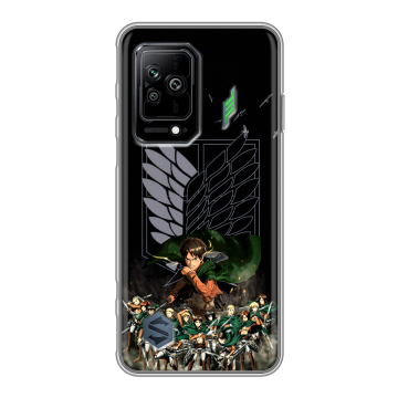Силиконовый противоударный чехол на Xiaomi Black Shark 5 с принтом Атака титанов Силиконовый противоударный чехол на Xiaomi Black Shark 5 с принтом Атака титанов