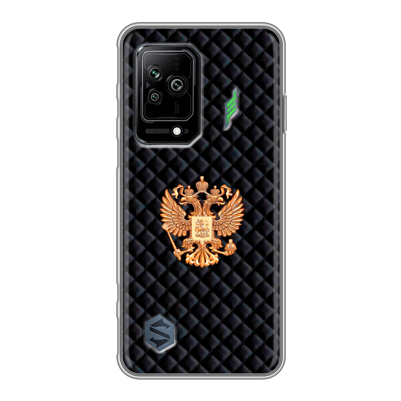 Силиконовый противоударный чехол на Xiaomi Black Shark 5 с принтом Герб России принт Силиконовый противоударный чехол на Xiaomi Black Shark 5 с принтом Герб России принт