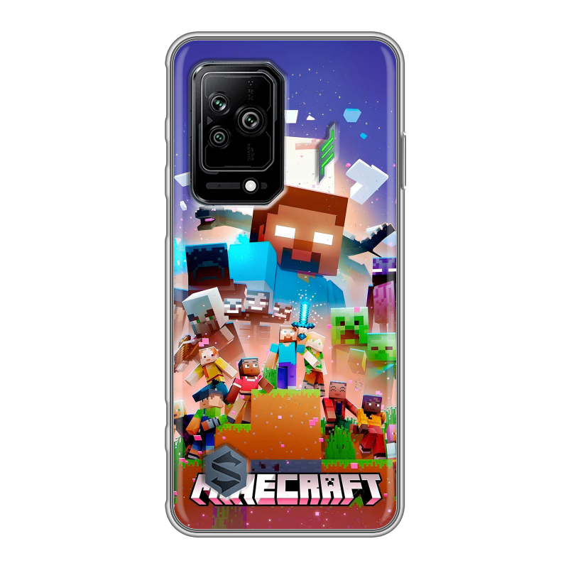 Силиконовый противоударный чехол на Xiaomi Black Shark 5 с принтом Майнкрафт Minecraft Силиконовый противоударный чехол на Xiaomi Black Shark 5 с принтом Майнкрафт Minecraft