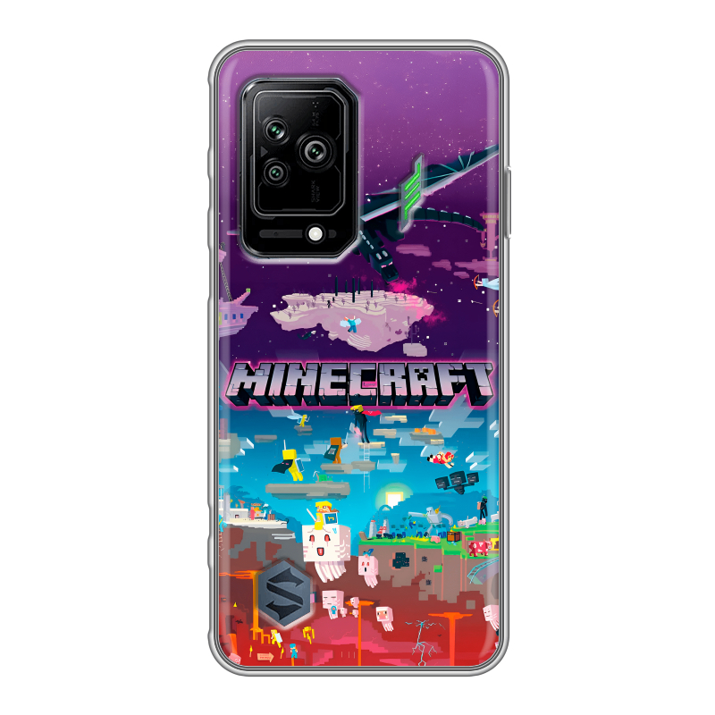 Силиконовый противоударный чехол на Xiaomi Black Shark 5 с принтом Майнкрафт Minecraft Силиконовый противоударный чехол на Xiaomi Black Shark 5 с принтом Майнкрафт Minecraft
