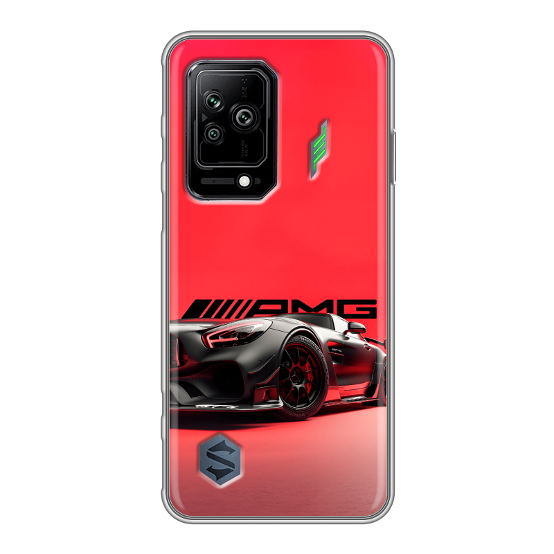 Силиконовый противоударный чехол на Xiaomi Black Shark 5 с принтом Мерседес Mercedes AMG Силиконовый противоударный чехол на Xiaomi Black Shark 5 с принтом Мерседес Mercedes AMG