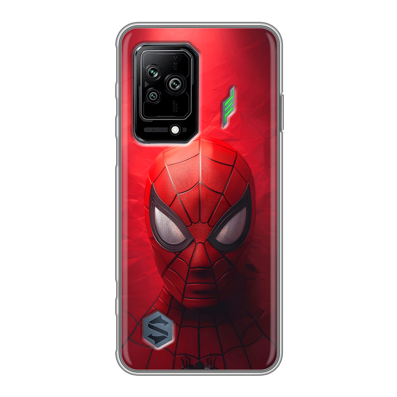 Силиконовый противоударный чехол на Xiaomi Black Shark 5 с принтом Spiderman Человек паук Силиконовый противоударный чехол на Xiaomi Black Shark 5 с принтом Spiderman Человек паук