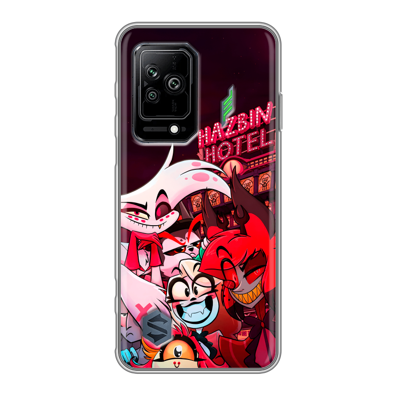 Силиконовый противоударный чехол на Xiaomi Black Shark 5 с принтом Hazbin Hotel Отель Хазбин Силиконовый противоударный чехол на Xiaomi Black Shark 5 с принтом Hazbin Hotel Отель Хазбин