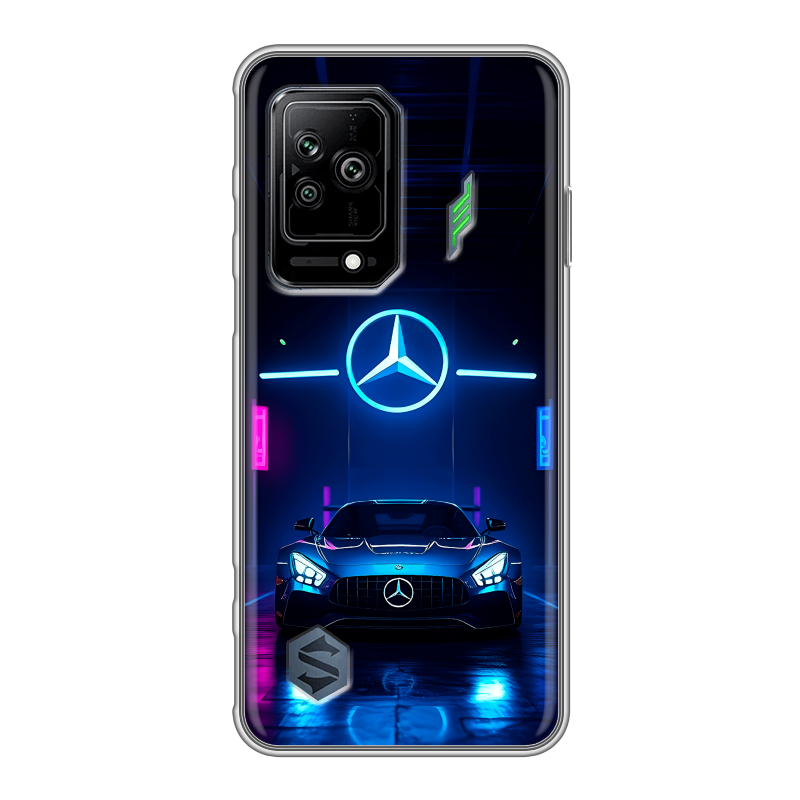Силиконовый противоударный чехол на Xiaomi Black Shark 5 с принтом Mercedes Мерседес Силиконовый противоударный чехол на Xiaomi Black Shark 5 с принтом Mercedes Мерседес