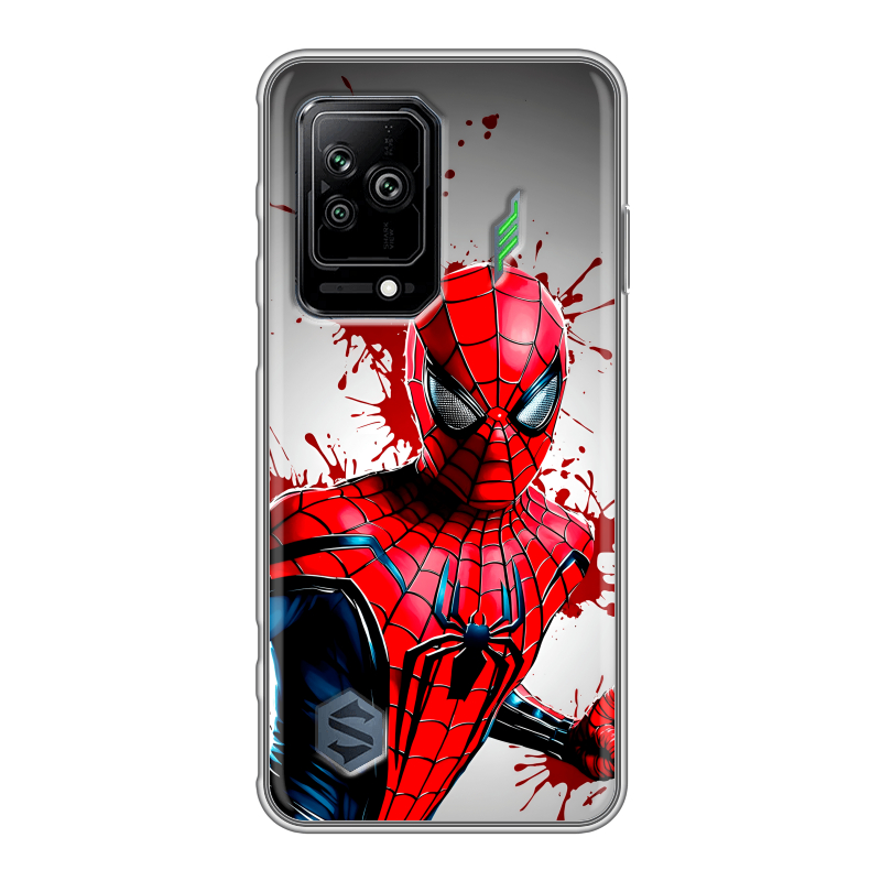 Силиконовый противоударный чехол на Xiaomi Black Shark 5 с принтом Spiderman Человек паук Силиконовый противоударный чехол на Xiaomi Black Shark 5 с принтом Spiderman Человек паук