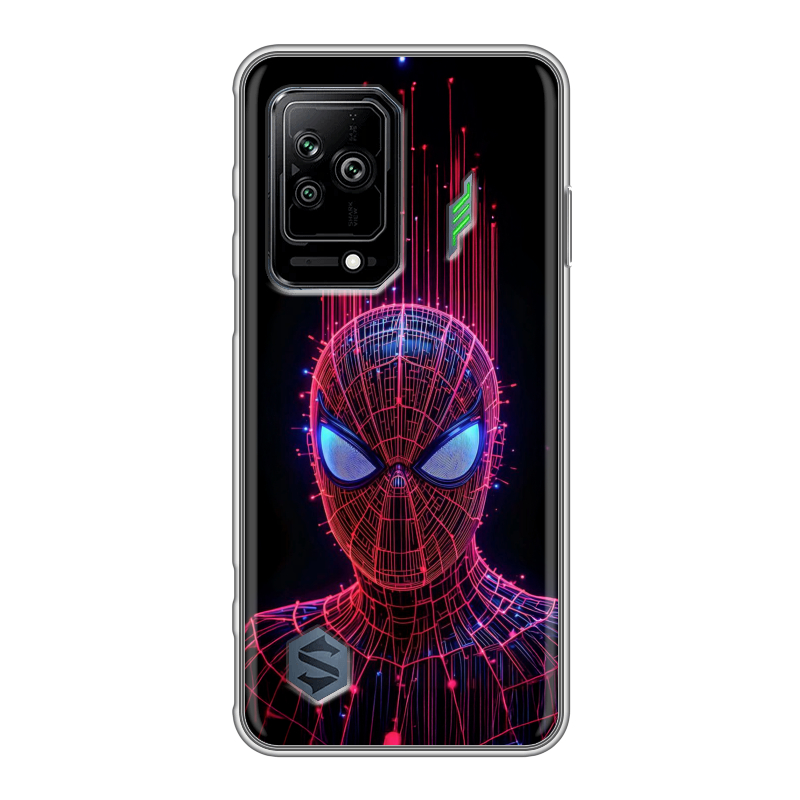 Силиконовый противоударный чехол на Xiaomi Black Shark 5 с принтом Spiderman Человек паук Силиконовый противоударный чехол на Xiaomi Black Shark 5 с принтом Spiderman Человек паук
