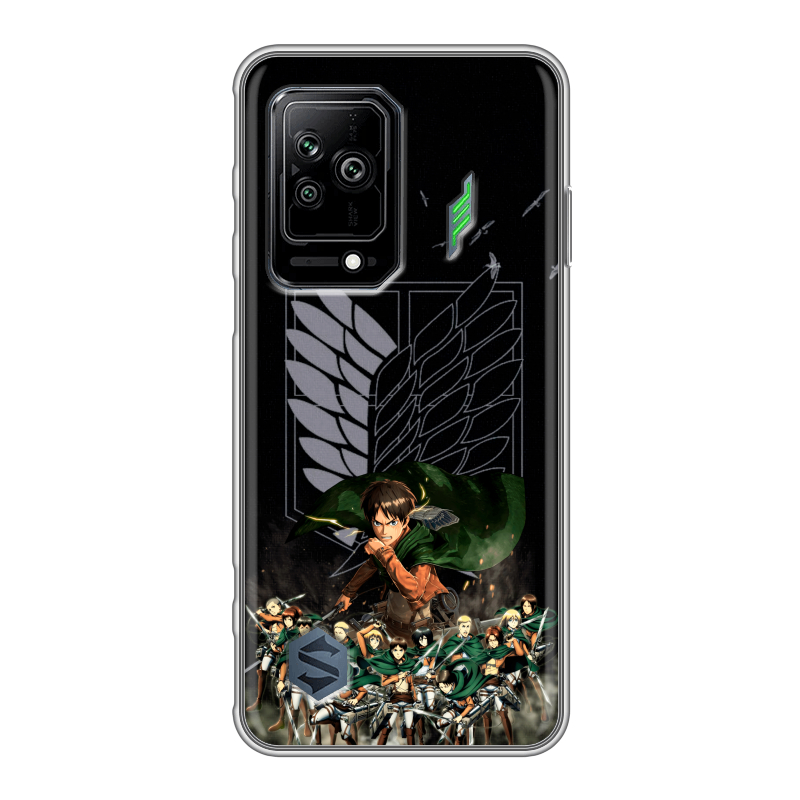 Силиконовый противоударный чехол на Xiaomi Black Shark 5 с принтом Атака титанов Силиконовый противоударный чехол на Xiaomi Black Shark 5 с принтом Атака титанов