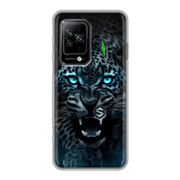 Силиконовый чехол на Xiaomi Black Shark 5 Pro с принтом Темный леопард Силиконовый чехол на Xiaomi Black Shark 5 Pro с принтом Темный леопард