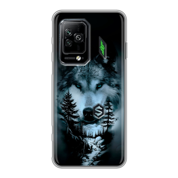 Силиконовый чехол на Xiaomi Black Shark 5 Pro с принтом Лесной волк Силиконовый чехол на Xiaomi Black Shark 5 Pro с принтом Лесной волк