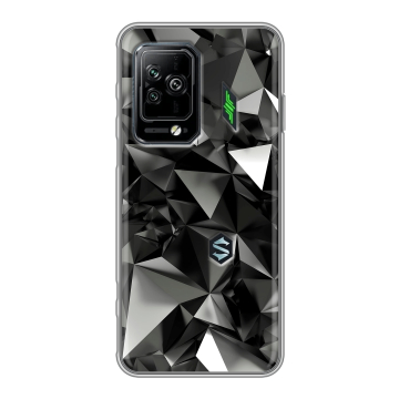 Силиконовый чехол на Xiaomi Black Shark 5 Pro с принтом Черные кристаллы Силиконовый чехол на Xiaomi Black Shark 5 Pro с принтом Черные кристаллы