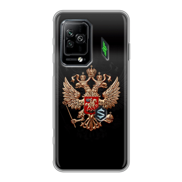 Силиконовый чехол на Xiaomi Black Shark 5 Pro с принтом Герб России Силиконовый чехол на Xiaomi Black Shark 5 Pro с принтом Герб России