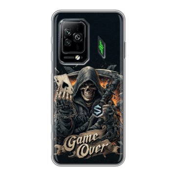 Силиконовый чехол на Xiaomi Black Shark 5 Pro с принтом Скелет карты Силиконовый чехол на Xiaomi Black Shark 5 Pro с принтом Скелет карты