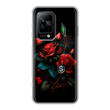 Силиконовый чехол на Xiaomi Black Shark 5 Pro с принтом Розы красные Силиконовый чехол на Xiaomi Black Shark 5 Pro с принтом Розы красные