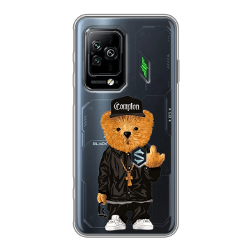 Силиконовый чехол на Xiaomi Black Shark 5 Pro с принтом Мишка Силиконовый чехол на Xiaomi Black Shark 5 Pro с принтом Мишка