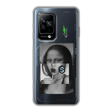 Силиконовый чехол на Xiaomi Black Shark 5 Pro с принтом Мона Лиза Силиконовый чехол на Xiaomi Black Shark 5 Pro с принтом Мона Лиза