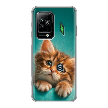 Силиконовый чехол на Xiaomi Black Shark 5 Pro с принтом котенок Силиконовый чехол на Xiaomi Black Shark 5 Pro с принтом котенок